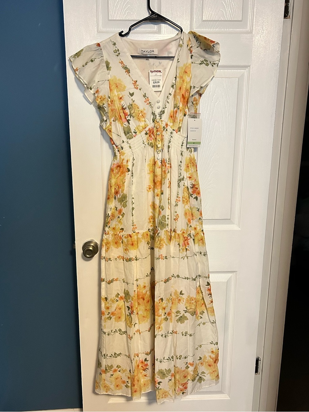 Taylor Light Cream Flower Dress